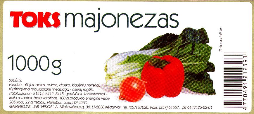Prekės ženklas: TOKS majonezas